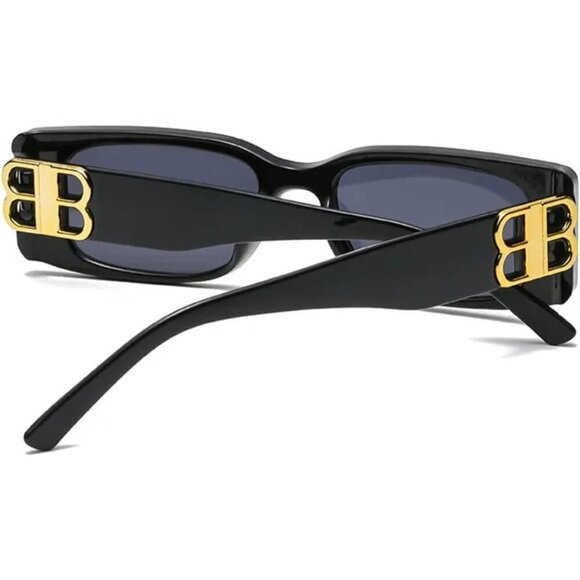 ?Women Black Rectangle Sunglasses Trendy Taylor Swift Mob Aesthetic Sunglasses